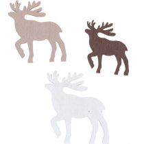 Product Scatter decoration Christmas reindeer Christmas decoration wood 48 pcs