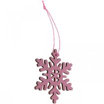Product Christmas tree decorations snowflake pendant wood 8cm 36pcs
