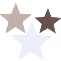 Product Wooden stars decoration confetti Christmas mix 48 pieces