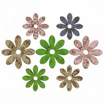 Product Wooden flowers scattered decoration blossoms green/pink/blue/nature Ø3.5–5cm 72p