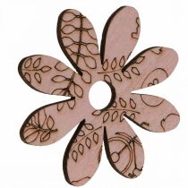 Product Wooden flowers scattered decoration blossoms green/pink/blue/nature Ø3.5–5cm 72p