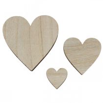 Product Wooden Hearts Scatter Decoration Heart Natural Brown Table Decoration 29 Pcs