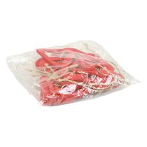 Product Wooden hearts decoration hanger wood decoration red 6/8/10/12cm 16 pcs