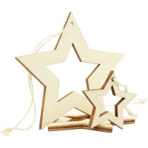 Product Wooden stars decoration decoration hanger wood star natural 6/8/10/12cm 16pcs