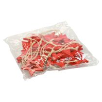 Product Wooden stars decoration hanging wooden star red 6/8/10/12cm 16 pcs