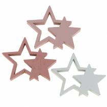 Product Litter decoration stars pink / white 36pcs