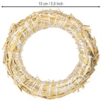 Product Straw wreath blank small straw wreath 15cm 3cm 10 pcs