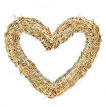 Product Straw mat heart 33x34cm