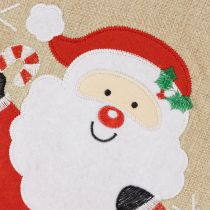Product Set of 3 Christmas Stockings with Santa, Snowman, and Elf Designs, 50cm, Red and Beige Fabric