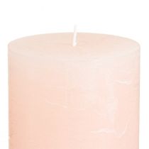 Product Pink pillar candles, light pink, solid color, 70x100mm, set of 4, Easter candle, wedding decoration