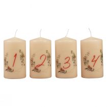 Product Advent candles Advent wreath 1-4 cream 130/70mm 4pcs