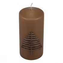 Product Christmas candle, brown, Christmas tree, 150x70mm, Advent