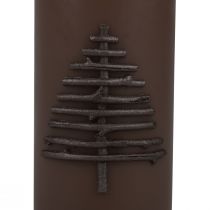 Product Christmas candle candle Christmas dark brown 150/70mm