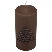 Product Christmas candle, dark brown, 150/70mm, Advent decoration, candlelight