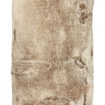 Pillar candle tree bark candle birch decor cream 140/80mm
