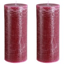 Product Berry pillar candles, 85 x 200 mm, set of 2, solid colored throughout, for decoration and ambience