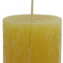 Product Pillar candles Rustic colored candles yellow 60/110mm 4pcs
