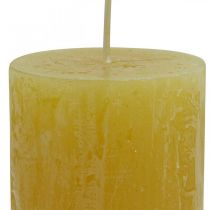 Product Pillar Candles Rustic Solid Colored Candles Yellow 60/110mm 4 Pcs