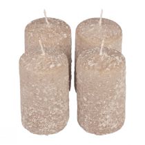Pillar candles Christmas candles beige 60×100mm 4pcs
