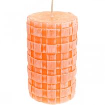 Product Rustic candles, pillar candles basket pattern, orange wax candles 110/65 2pcs