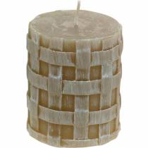 Product Pillar candles Rustic brown 80/65 candles rustic candle decoration 2pcs