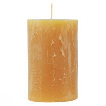 Product Pillar Candles Rustic Solid Colored Advent Candles Yellow 70/110mm 4 Pcs