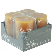 Product Advent candles, yellow rustic, 70/110mm, 4 pieces - solid-colored pillar candles for atmospheric Christmas decorations