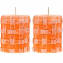 Product Pillar candles Rustic Orange 80/65 candle rustic wax candles 2pcs