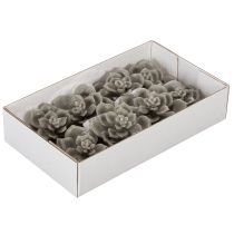 Product Künstliche Waxed Succulent with Wire Stem, Grey-Green, 8cm Diameter, Set of 8