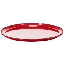 Product Red Metal Decorative Tray, 27cm, Minimalist Design for Indoor Use