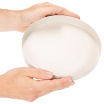 Product Round Metal Tray Decorative Bowl for Home Accessories 20cm Taupe