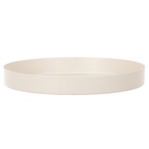 Product Round Metal Tray Decorative Bowl for Home Accessories 20cm Taupe