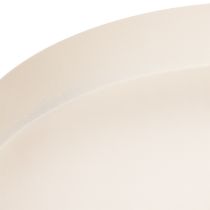 Product Round Metal Tray Decorative Bowl for Home Accessories 20cm Taupe