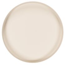Product Round Metal Tray Decorative Bowl for Home Accessories 20cm Taupe