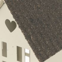 Product Lighthouse Set Metal Three Houses on Tray 35cm Grey