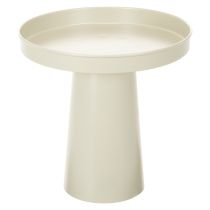 Product Metal Decorative Tray with Stand for Candles and Figures, 20cm, Beige-Grey