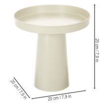 Product Metal Decorative Tray with Stand for Candles and Figures, 20cm, Beige-Grey