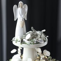 Product Metal Decorative Tray with Stand for Candles and Figures, 20cm, Beige-Grey