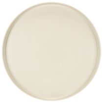 Product Round Cream Metal Decor Tray 30 cm with Pedestal for Indoor Use