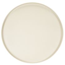 Product Round Beige Metal Decorative Plate with Elevated Base, 40 cm