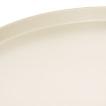 Product Round Metal Decorative Plate 41 cm Beige for Indoor Table Display