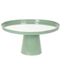 Product Green Round Metal Decorative Table with High Edges, 40cm