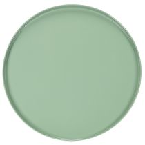 Product Round Green Metal Decorative Table with High Edge 40 cm