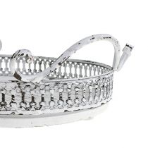Product Tray with handles oval 23cm x 17.5cm H7.5cm white