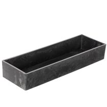 Product Rectangular Decorative Tray with Handles in Anthracite, 32cm