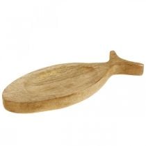 Deco tray wood fish wooden tray wooden plate 30x3x12cm