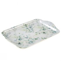 Tray White Eucalyptus Table Decoration Melamine 21x13x1,5cm