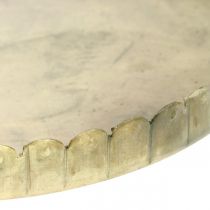 Product Metal plates for decorating, table decoration, candle tray round golden antique look Ø7.5/10/12/15/18cm H2cm set of 5