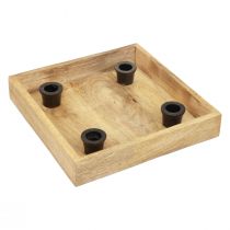 Product Candle tray wooden tray natural stick candle holder 24.5cm