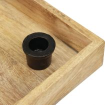 Product Candle tray wooden tray natural stick candle holder 24.5cm